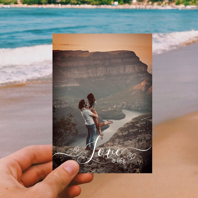 Elegant Script Love Photo Holiday Card (Creator Uploaded)