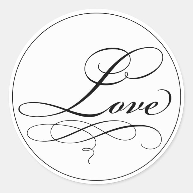 Elegant Script Love Sticker (Front)