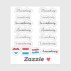 Elegant script Luxembourg & Flag /name Set
