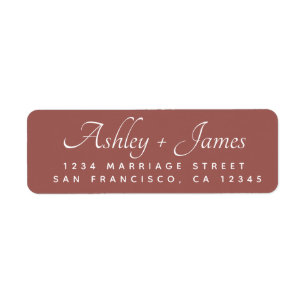 Elegant Script Maroon Wedding Return Address