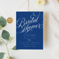 Elegant Script Marseille Bleu Bridal Shower