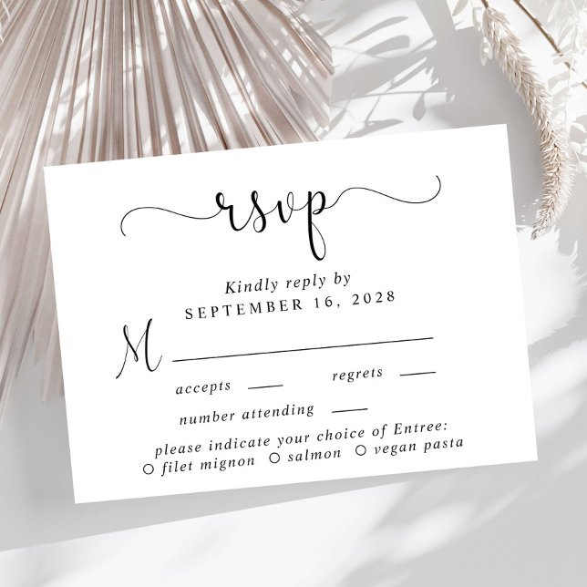 Elegant Script Menu Choice Wedding RSVP (Creator Uploaded)