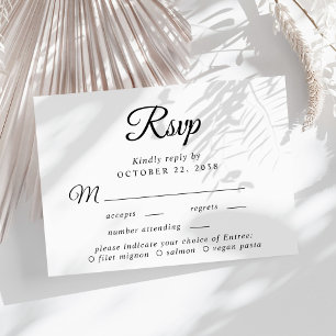 Elegant Script Menu Choice Wedding RSVP