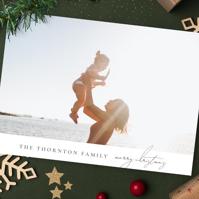 Elegant Script | MERRY CHRISTMAS Photo Collage Holiday Card (Creator Uploaded)