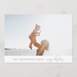 Elegant Script   MERRY CHRISTMAS Photo Collage Holiday Card