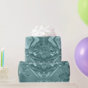 Elegant Script Merry Christmas Turquoise Wrapping Paper