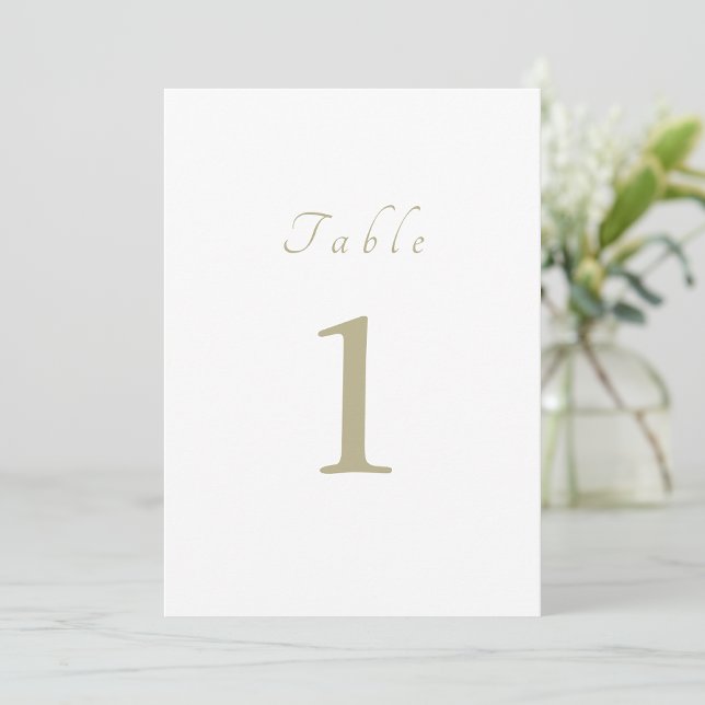 Elegant Script Minimal Beige Wedding Table Number (Creator Uploaded)