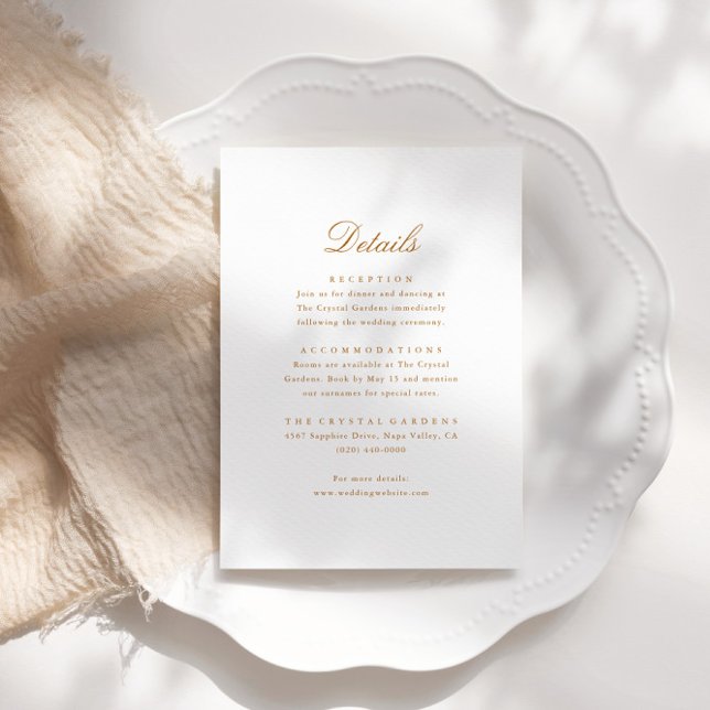 Elegant Script Minimal Details Wedding Enclosure Card (Creator Uploaded)
