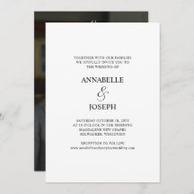 Elegant Script Minimal Formal White Photo Wedding