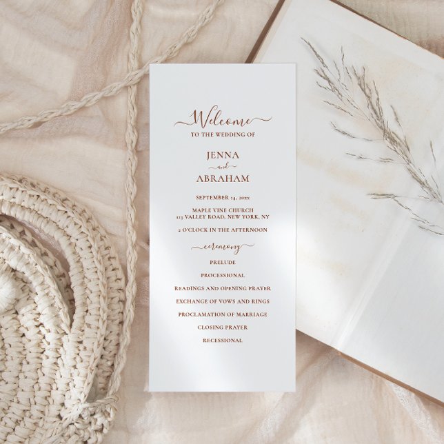 Elegant Script Minimal Wedding Programme (Creator Uploaded)