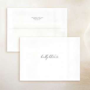Elegant Script Minimalist, Black and White A7 Envelope