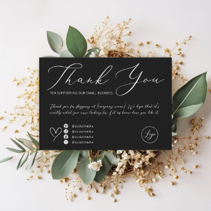 Elegant Script Minimalist Black Order Thank You