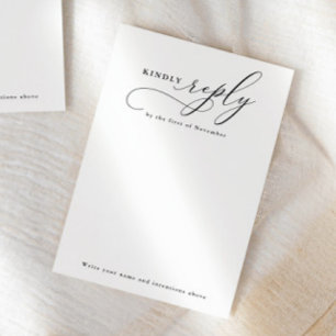 Elegant Script Minimalist Editable Reply RSVP Card