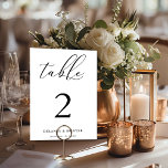 Elegant Script Minimalist Editable Table Number<br><div class="desc">This simple and elegant design features a minimalist layout highlighted by elegant script. Add your text using the template form. Change all colours using the advanced editing menu.</div>