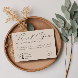Elegant Script Minimalist Latte Order Thank You Card