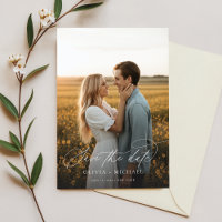 Elegant Script Minimalist Wedding Photo