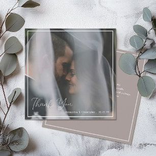 Elegant Script Minimalist Wedding Thank You Card