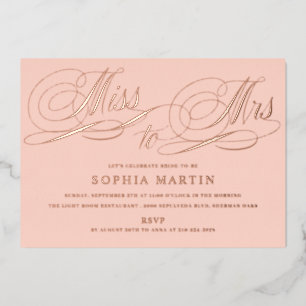 Elegant Script Miss to Mrs Blush Bridal Shower