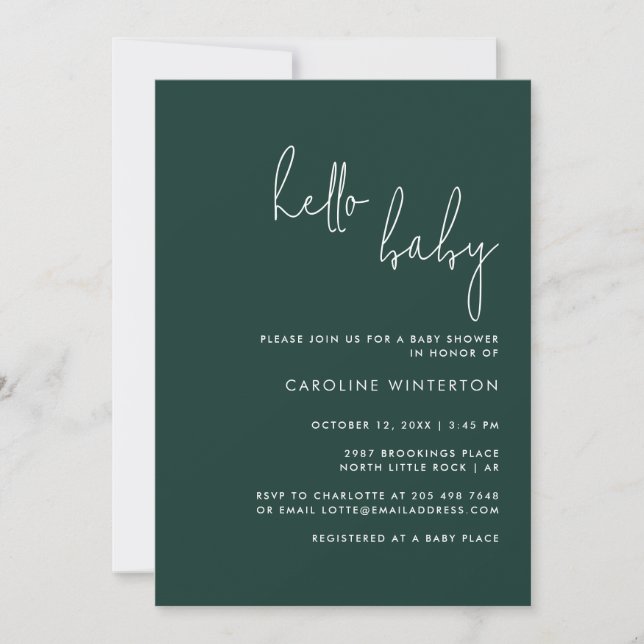 Elegant Script Modern Baby Shower Invitation (Front)