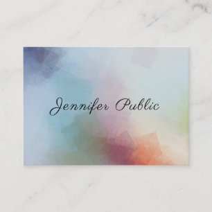 Elegant Script Modern Colourful Abstract Template Business Card