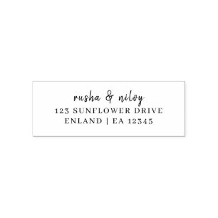 Elegant Script Modern Minimal Wedding Address Self-inking Stamp