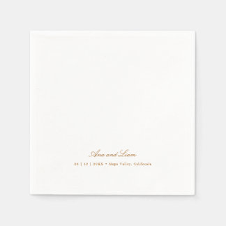 Elegant Script Modern Minimalist Wedding Napkin