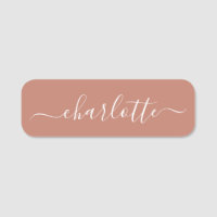 Elegant Script Modern Name Personalised Terracotta
