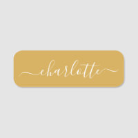Elegant Script Modern Name Personalised Yellow