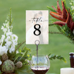 Elegant Script Modern Photo Wedding  Table Number<br><div class="desc">This design features a lovely photo of your choice. Click the "Click to customize further" button to edit the script wording's color. Move photo image above overlay layers to center. See the entire collection for more matching items!</div>