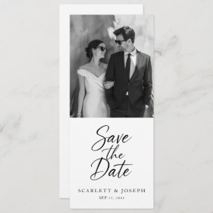Elegant Script Modern QR Code Photo Bookmark Save The Date