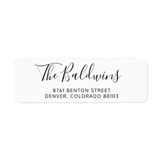 Elegant Script Modern Return Address (Front)