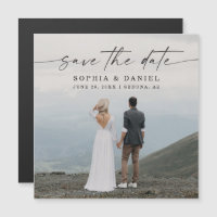 Elegant Script Modern Save The Date Magnet