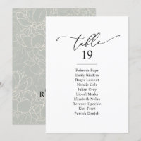 Elegant Script Modern Seating Chart Table Cards