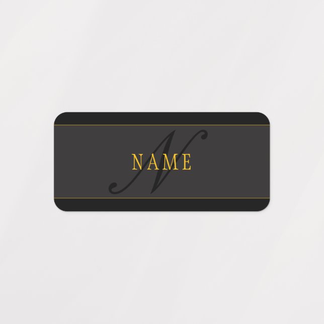 Elegant Script Monogram Black & Gold (Design 4)