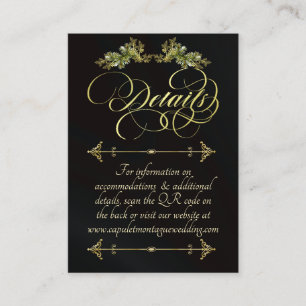 Elegant Script & Monogram - Black/Gold Enclosure Card