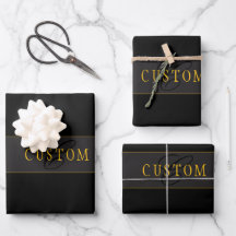 Elegant Script Monogram Black & Gold