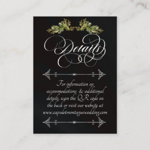 Elegant Script & Monogram - Black/Silver Enclosure Card