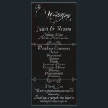 Elegant Script & Monogram - Black Wedding Programme<br><div class="desc">This romantic design features an elegant black background with the wedding ceremony details & thank you on the front, the wedding party members, and heart monogram on the back. Available in several colors to coordinate with your wedding theme. Designed to coordinate with the "Romantic Scroll Hearts & Calligraphy" Wedding Collection....</div>