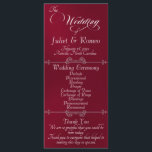 Elegant Script & Monogram - Burgundy Wedding Programme<br><div class="desc">This romantic design features an elegant burgundy background with the wedding ceremony details & thank you on the front, the wedding party members, and heart monogram on the back. Available in several colors to coordinate with your wedding theme. Designed to coordinate with the "Romantic Scroll Hearts & Calligraphy" Wedding Collection....</div>