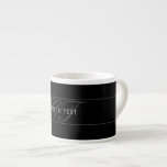 Elegant Script Monogram Editable Black Grey White Espresso Cup<br><div class="desc">Elegant looking text design,  customise as you like!</div>