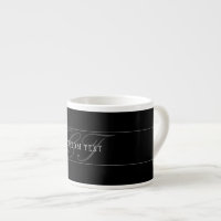 Elegant Script Monogram Editable Black Grey White