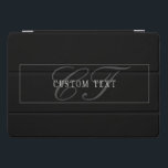Elegant Script Monogram Editable Black Grey White iPad Pro Cover<br><div class="desc">Elegant looking text design,  customise as you like!</div>