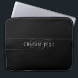 Elegant Script Monogram Editable Black Grey White Laptop Sleeve<br><div class="desc">Elegant looking text design,  customise as you like!</div>