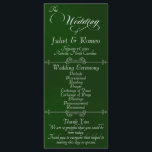 Elegant Script & Monogram - Emerald Wedding Programme<br><div class="desc">This romantic design features an elegant emerald green background with the wedding ceremony details & thank you on the front, the wedding party members, and heart monogram on the back. Available in several colors to coordinate with your wedding theme. Designed to coordinate with the "Romantic Scroll Hearts & Calligraphy" Wedding...</div>