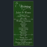 Elegant Script & Monogram - Emerald Wedding Programme<br><div class="desc">This romantic design features an elegant emerald green background with the wedding ceremony details & thank you on the front, the wedding party members, and heart monogram on the back. Available in several colors to coordinate with your wedding theme. Designed to coordinate with the "Romantic Scroll Hearts & Calligraphy" Wedding...</div>