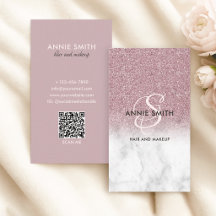 Elegant Script Monogram Marble Rose Gold Glitter