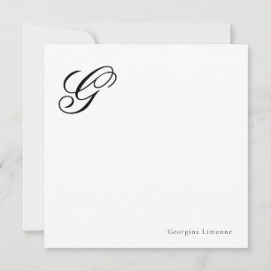 Elegant Script Monogram Personalised Card