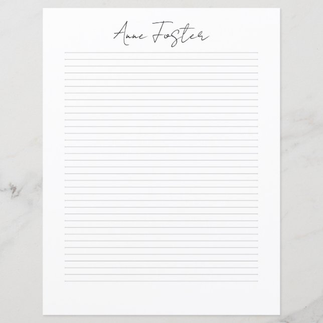 Elegant Script Monogram Personalized Stationery (Front)
