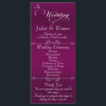 Elegant Script & Monogram - Plum Wedding Programme<br><div class="desc">This romantic design features an elegant plum (purple) background with the wedding ceremony details & thank you on the front, the wedding party members, and heart monogram on the back. Available in several colors to coordinate with your wedding theme. Designed to coordinate with the "Romantic Scroll Hearts & Calligraphy" Wedding...</div>