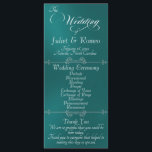 Elegant Script & Monogram - Teal Wedding Programme<br><div class="desc">This romantic design features an elegant teal background with the wedding ceremony details & thank you on the front, the wedding party members, and heart monogram on the back. Available in several colors to coordinate with your wedding theme. Designed to coordinate with the "Romantic Scroll Hearts & Calligraphy" Wedding Collection....</div>
